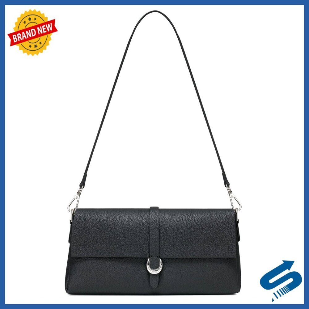 Genuine Leather Clutch Purse Top-Handle Handbag Adjustable Straps Versatile